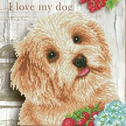 Cheap ❤️ Diamond Dotz Diamond Embroidery Facet Art Kit 12"X12"-I Love My 🐕 Dog with Frame ✔️