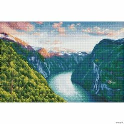 Best Pirce 🧨 Diamond Dotz Diamond Embroidery Facet Art Kit 13.39"X20.47"-Mighty River with Frame 😀