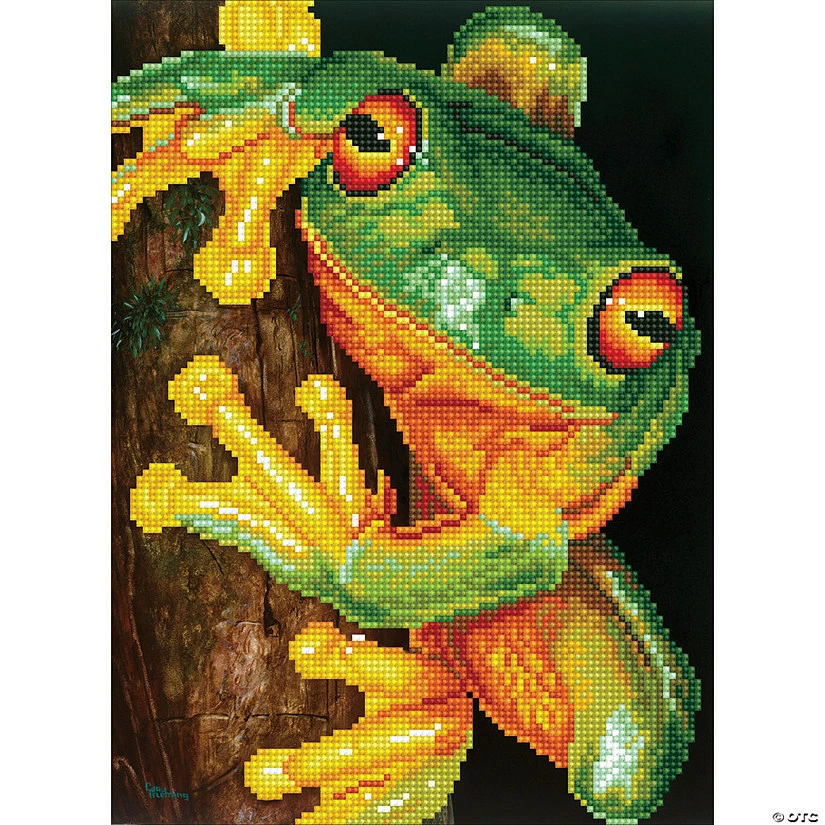Promo 🤩 Diamond Dotz Diamond Embroidery Facet Art Kit 16.5"X12.6"-Green Tree Frog 🥰