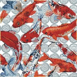 New 🎉 Diamond Dotz Diamond Embroidery Facet Art Kit 16"X16"-Koi Mosaic 🛒