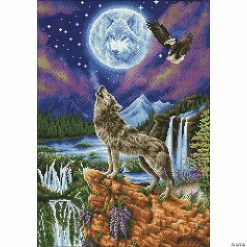 Cheap 🥰 Diamond Dotz Diamond Embroidery Facet Art Kit 18.5"X26.4"-Mystic Wolf 🧨