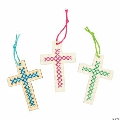 Best Sale 🛒 Religious Cross Stitch Ornament Craft Kit - Makes 12 🔥