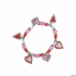 Outlet β€οΈ Valentine Heart Charm Bracelet Craft Kit - Makes 12 π₯°