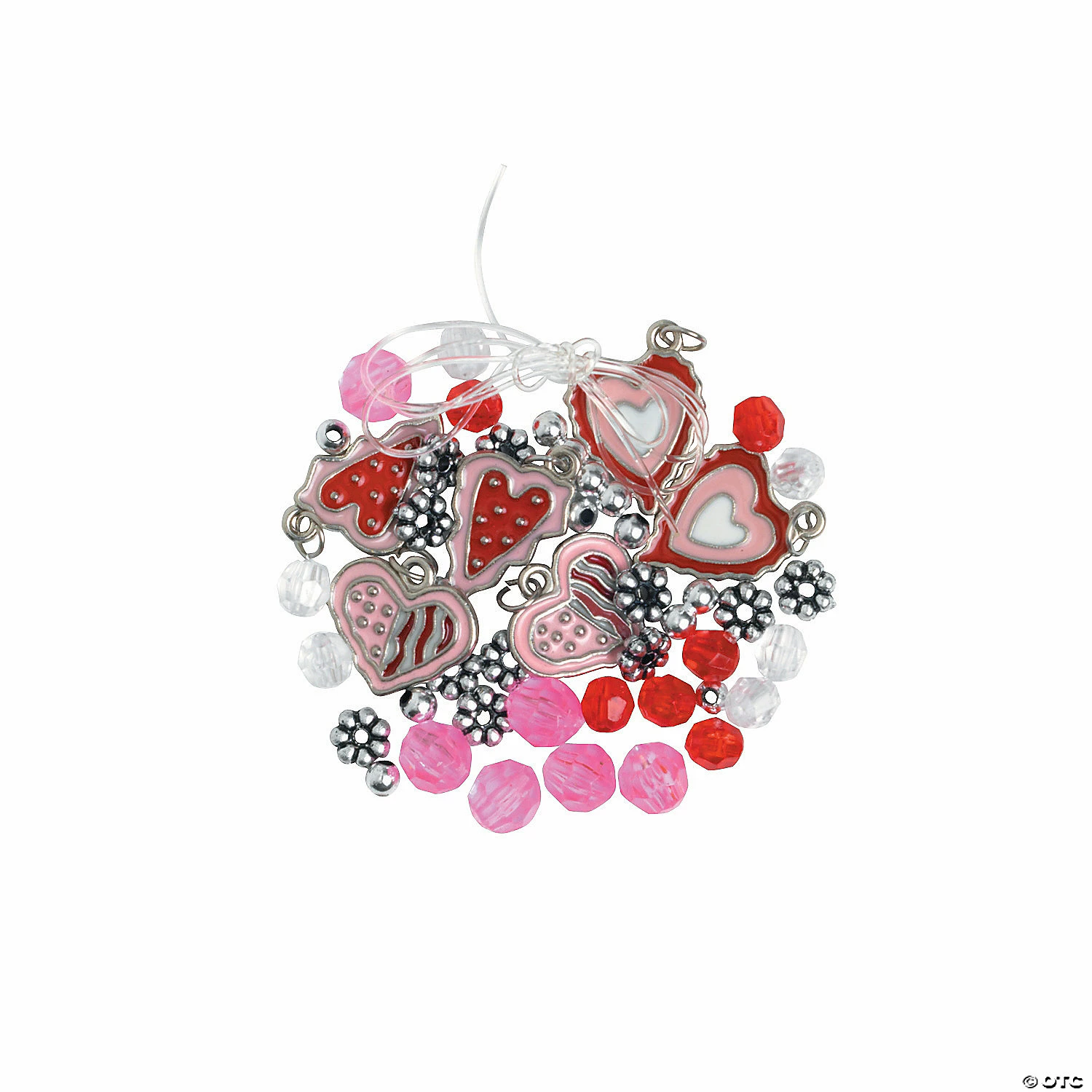 Outlet β€οΈ Valentine Heart Charm Bracelet Craft Kit - Makes 12 π₯° - Image 2